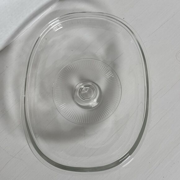 Pyrex F12C Replacement Lid Clear Oval "Ribbed" Casserole Corning Ware - Picture 2 of 6